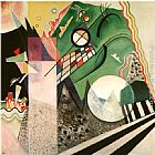 Composition Canvas Paintings - Green Composition 1923